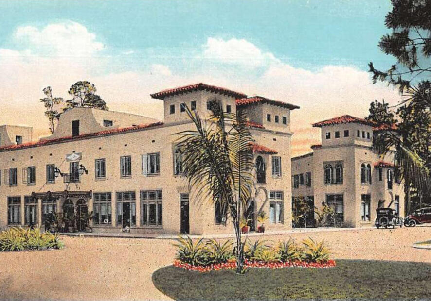 Vintage postcard of Cla Reina Hotel in Coral Gables